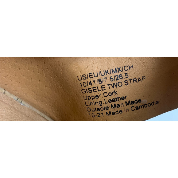 Gentle Souls x Kenneth Cole Gisele Two Strap Cork Wedge Sandals Women's Sz 10 - Picture 8 of 11